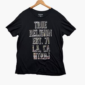 True Religion Logo T Shirt Est. 71 LA CA #TRBJ Black Streetwear Tee Adult 3XL